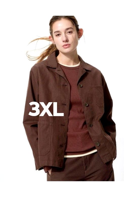 优衣库 亚麻混纺连体工装裤 已售罄款 热门宽松版型 3XL 棕色 优衣库 全新未使用 棉 麻