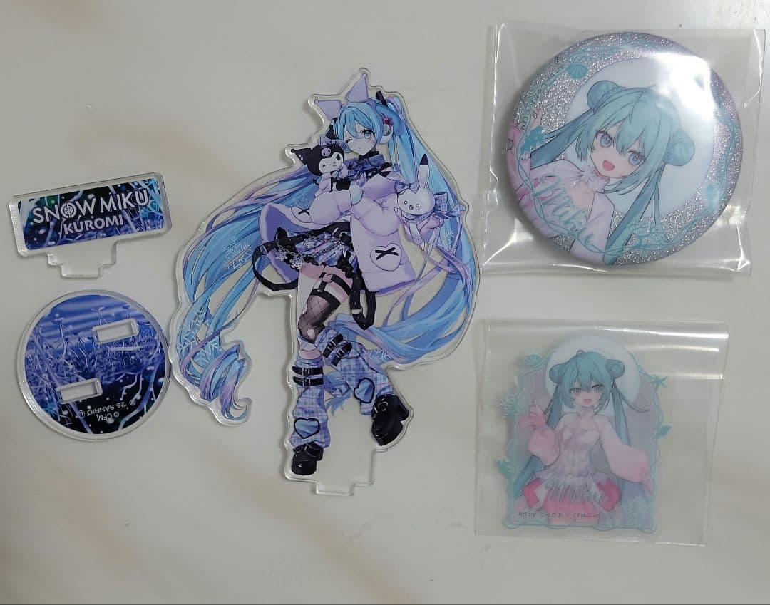 初音未来 Good Smile 抽奖 米克徽章 克罗米克亚克力立牌套装