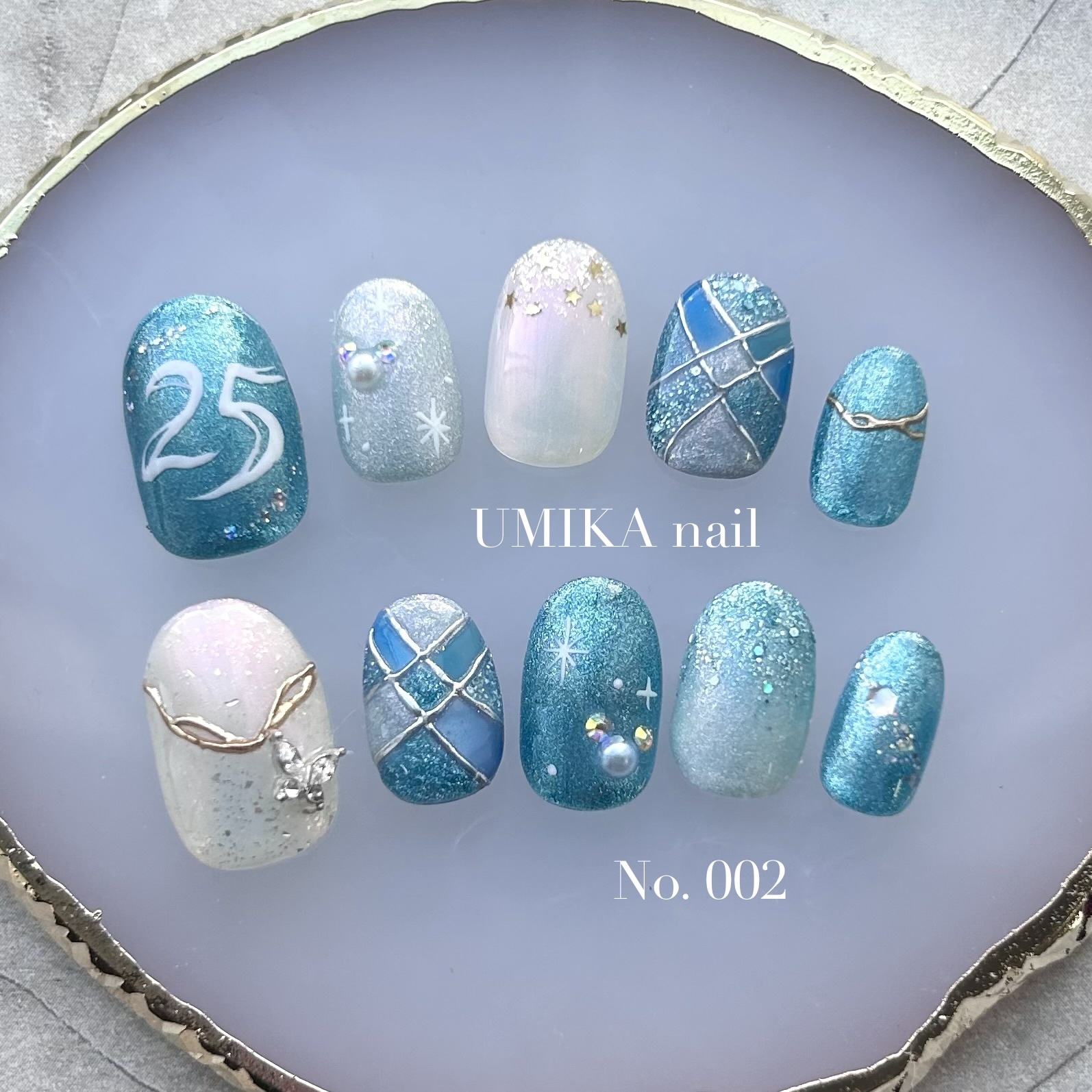 Popular No.1 ✴Used for weddings ⭐︎ [Free size customization, custom tip styles] Nail tips Sparkling Jubilee Blue Disney