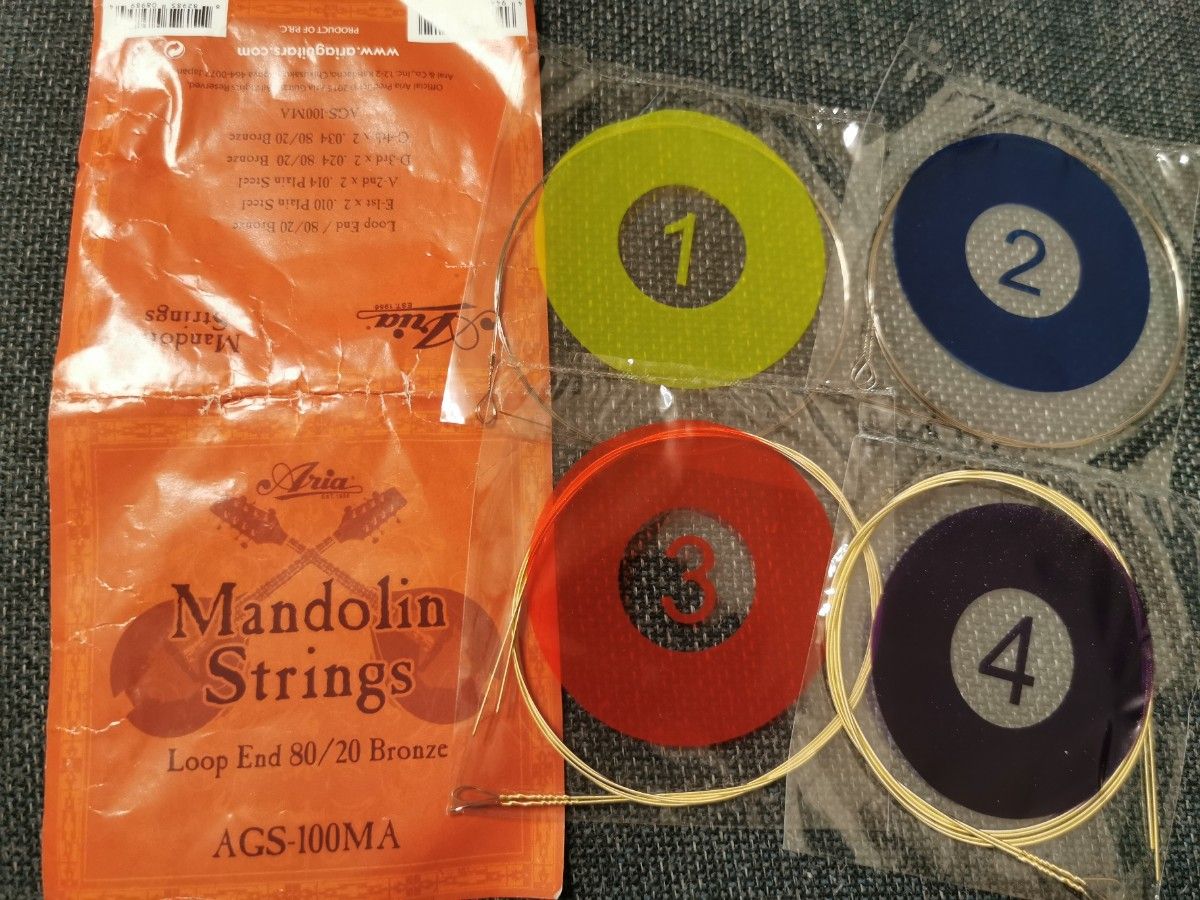 限时促销新品清仓 Aria 曼陀林琴弦 Loop End 80/20 青铜 AGS-100MA