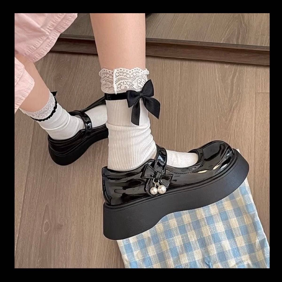 洛丽塔 厚底 黑色 22.5 jk2