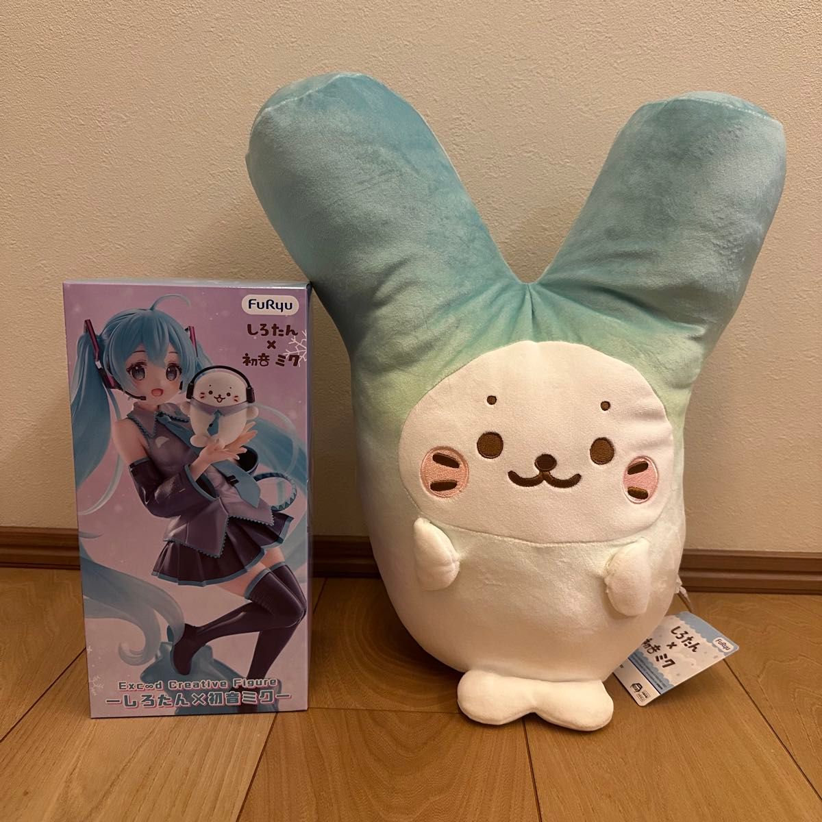白兔×初音未来 人偶&大型毛绒玩具 2件套