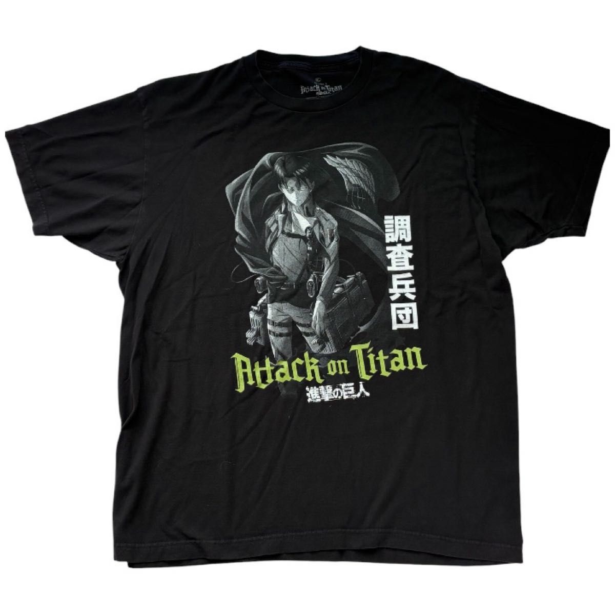 二手 《进击的巨人》利威尔兵长 T恤 黑色 调查兵团 Attack on Titan
