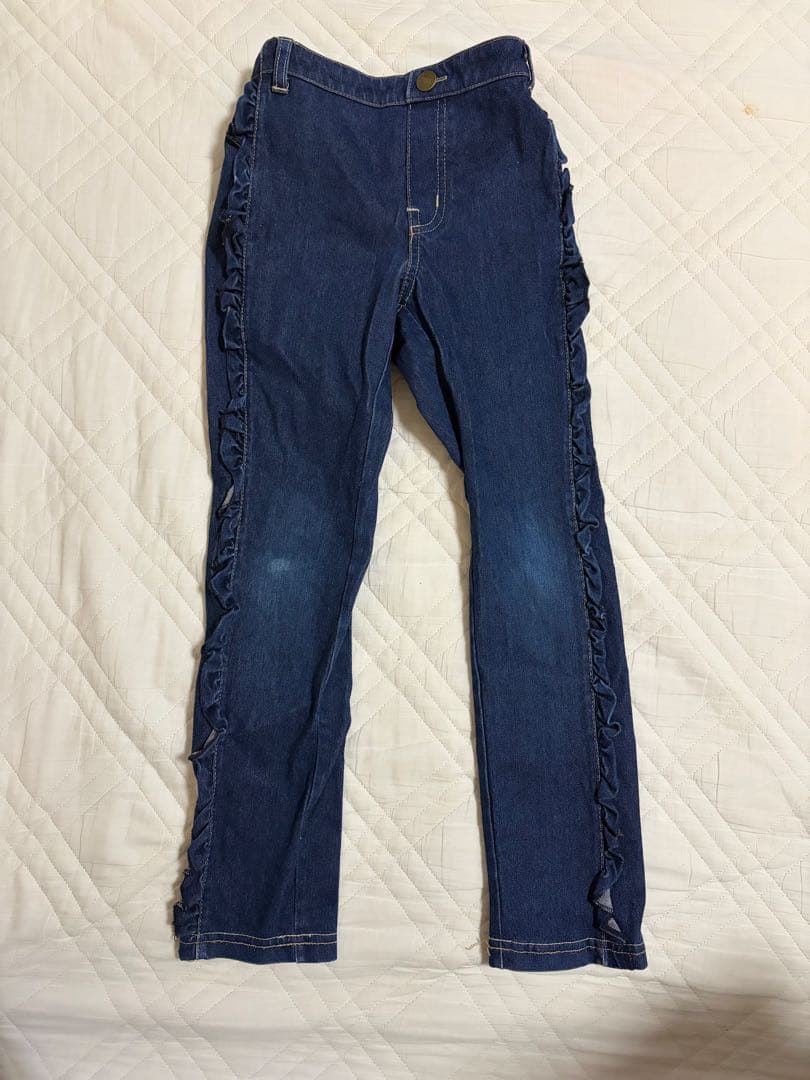Mezzo piano denim pants ruffle ribbon