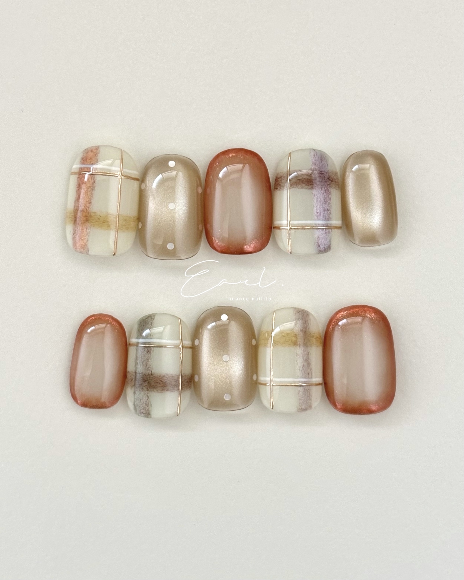 Plaid Blanket🧶 / Nail Tips / Magnetic Nails / Nuance Nails / Checkered Nails / Dot Nails / Knit Nails / Christmas Nails / Autumn Nails / Winter Nails