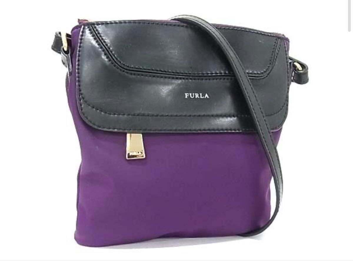 FURLA 尼龙×皮革 斜挎包 单肩包 双色