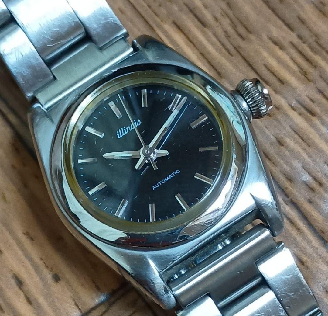 Illinois, ILLINOIS, wristwatch, mechanical, automatic winding, bubble-back