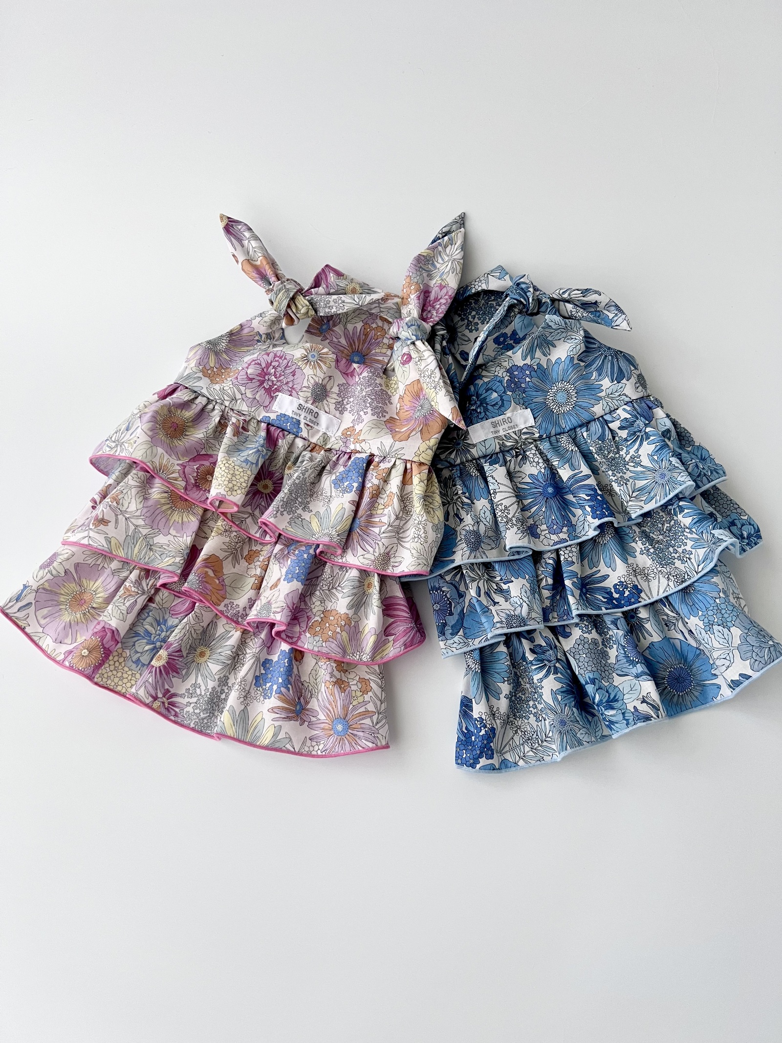 Tiered one piece-蒂亚德连衣裙-蓝色size4S