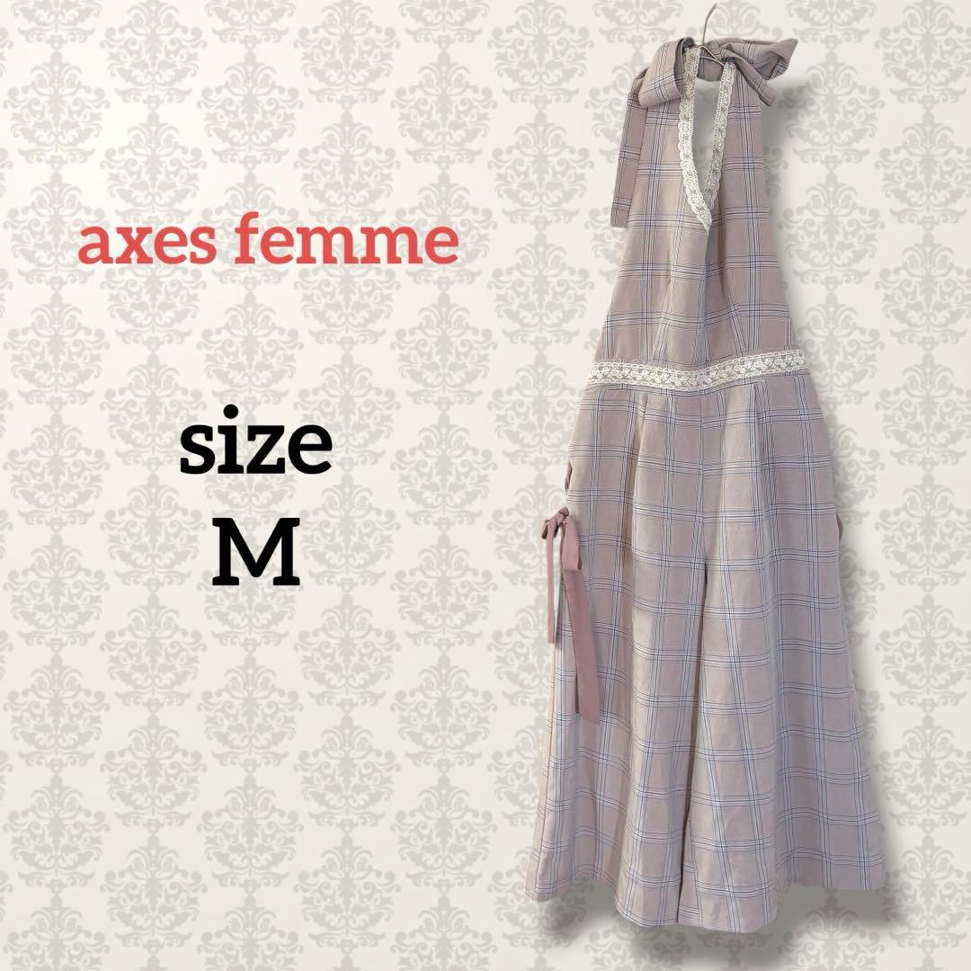 AXIS FAM【M】侧边系带连体裤 女性化 宽松 粉色