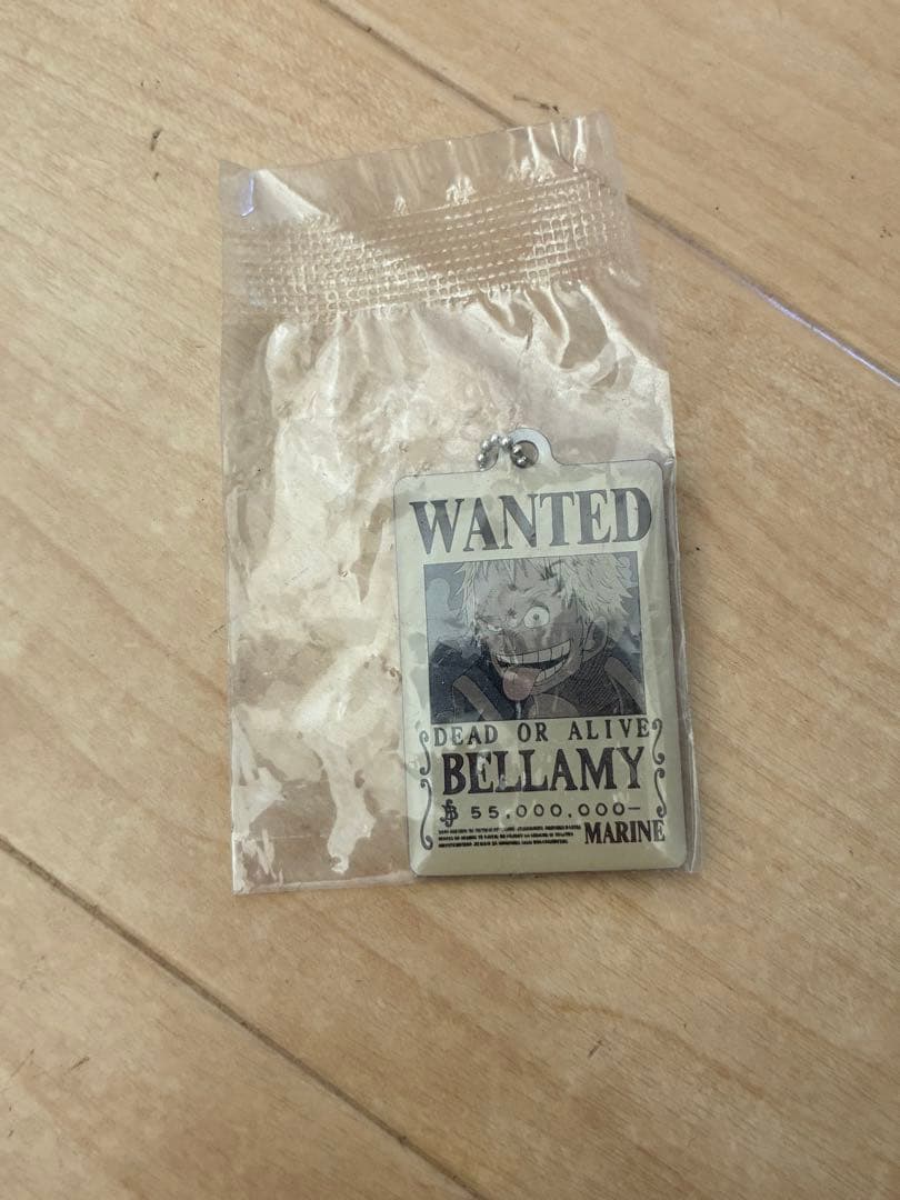 ONE PIECE Bellamy Wanted Poster Metal Key Charm Keychain