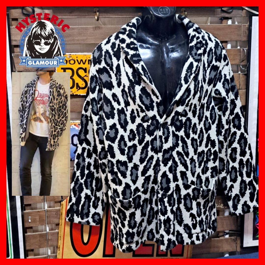 Hysteric Glamour 豹纹 翻领 针织开衫 L