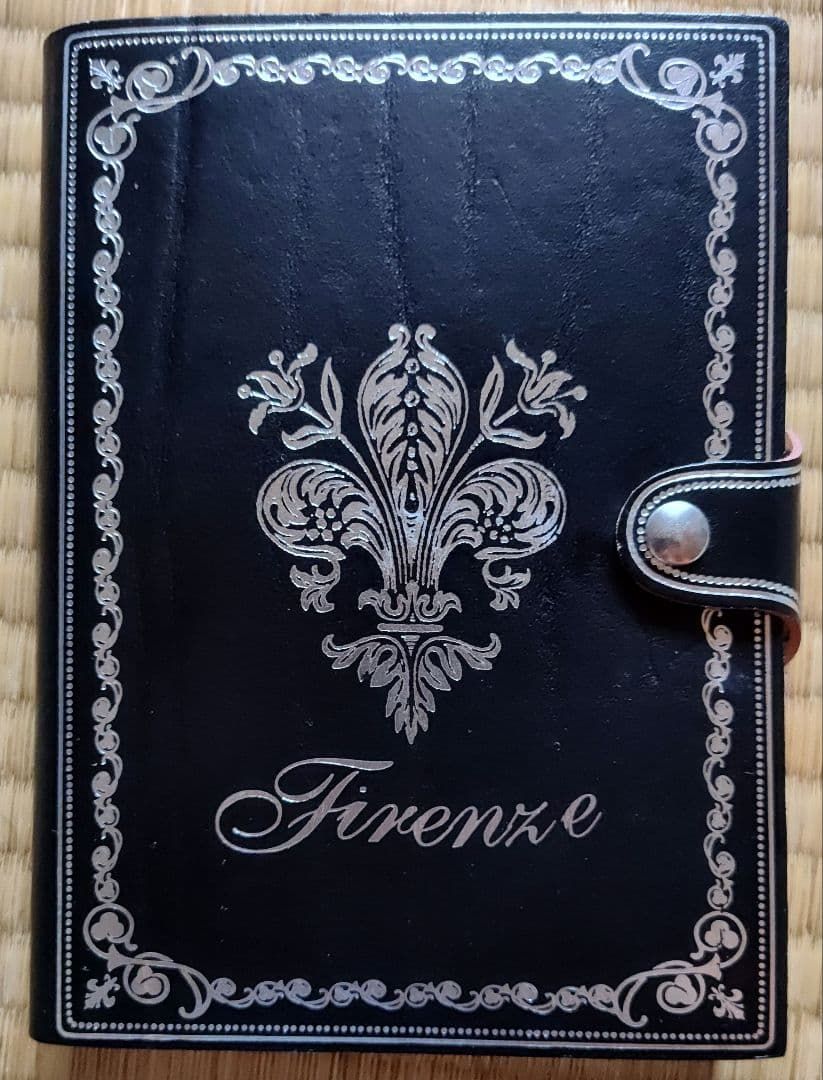 【【Unused】Made in Italy/Firenze Notebook/Memo Pad Black Leather Rare/Black