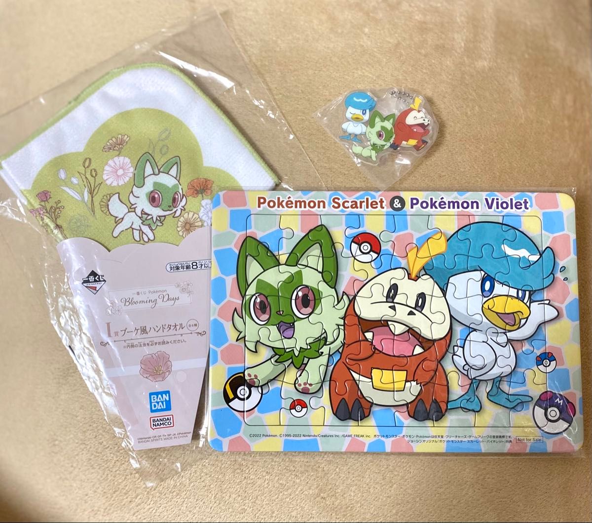 Pokemon Ichibankuji Towel Acrylic Swing Puzzle 3-Piece Set