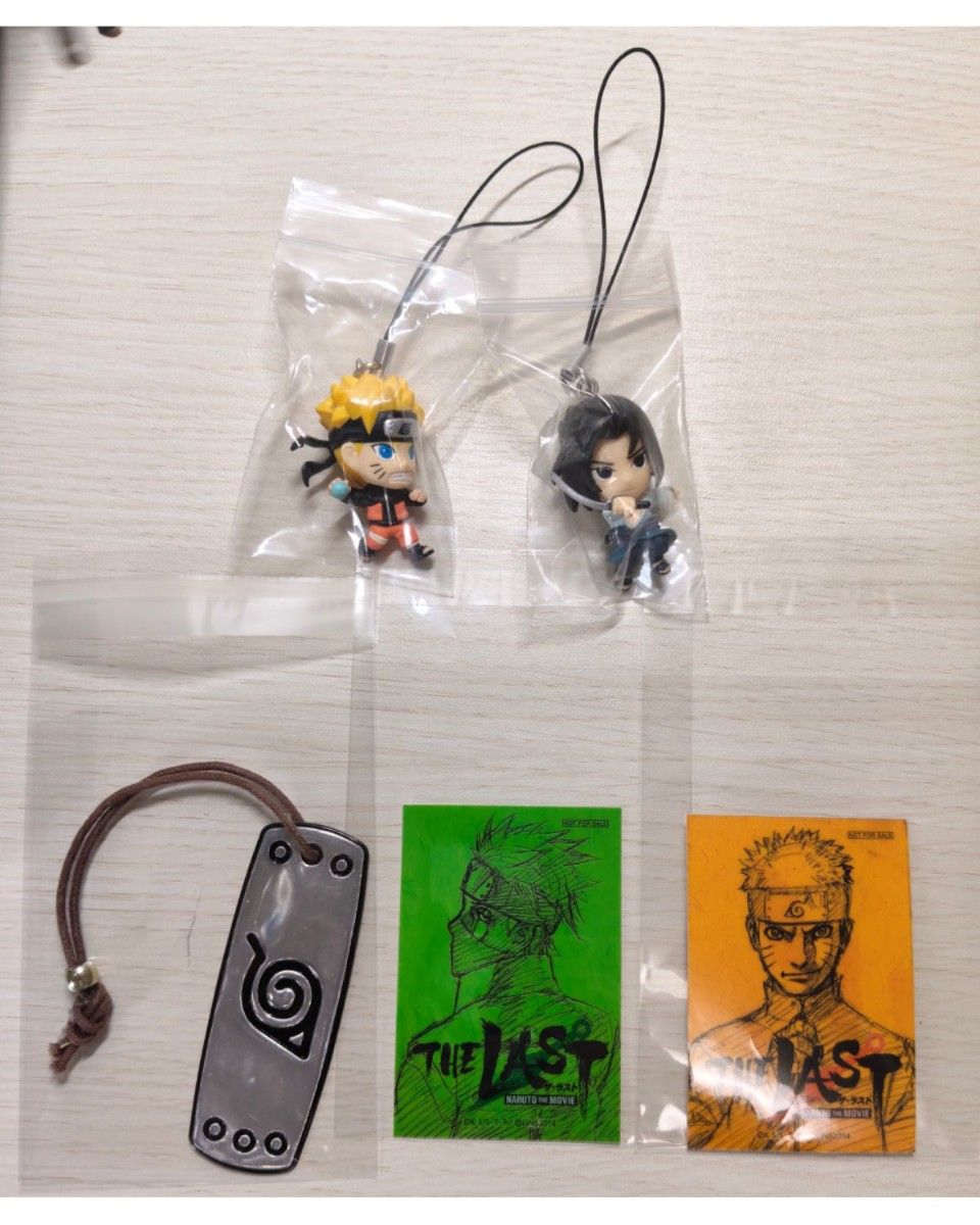 NARUTO 火影忍者 挂饰 3件套 鸣人 佐助 护额 当年物品 附赠卡片