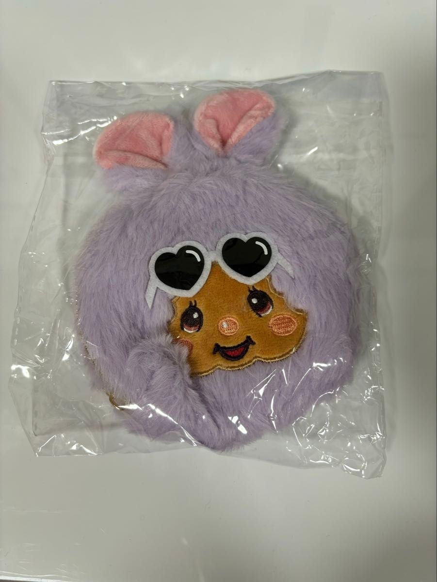 Taito Exclusive Sun-Tanned Monchhichi Fluffy Pouch, Purple, Gal Style, Chimu-tan