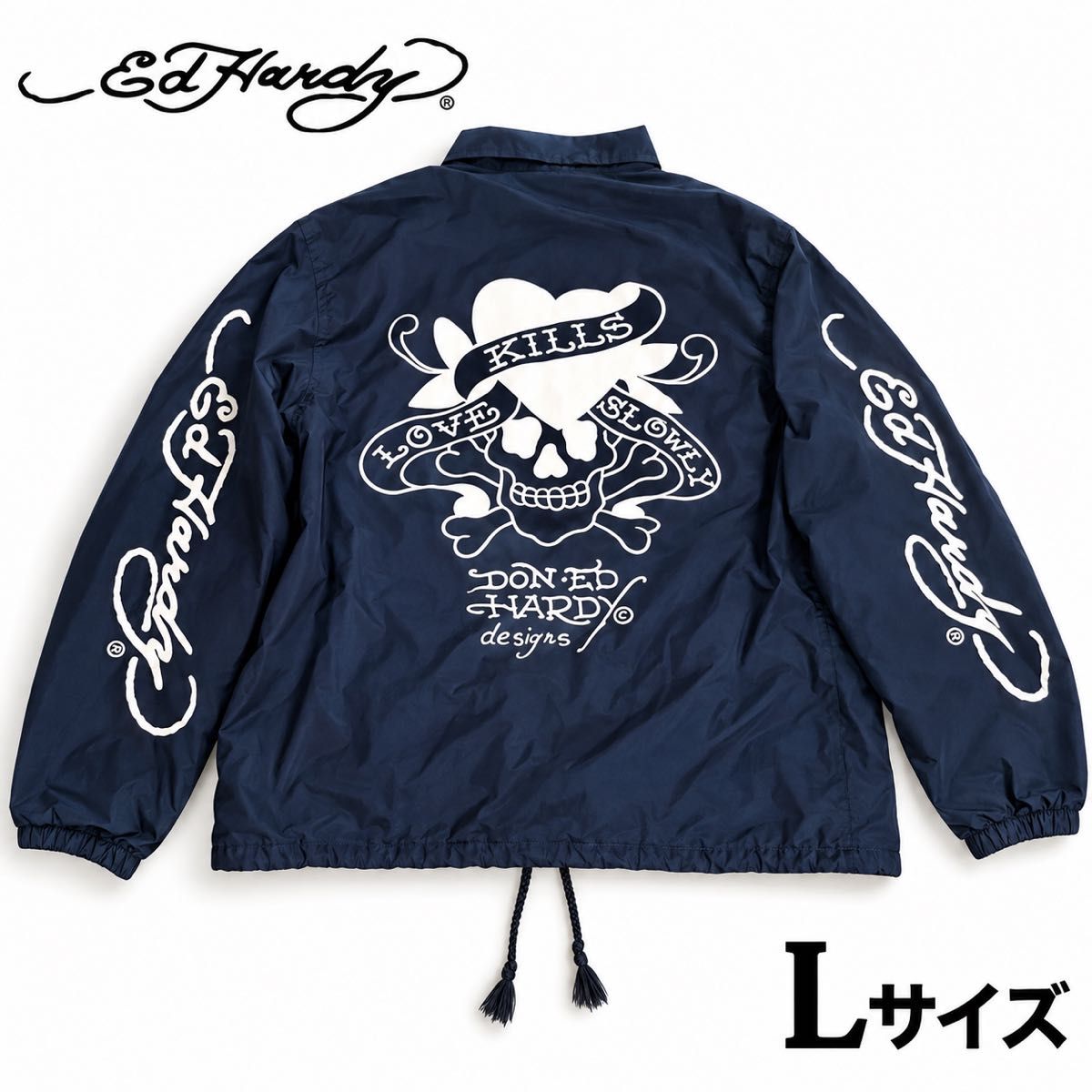 Ed Hardy edhardy教练夹克刺绣L绀
