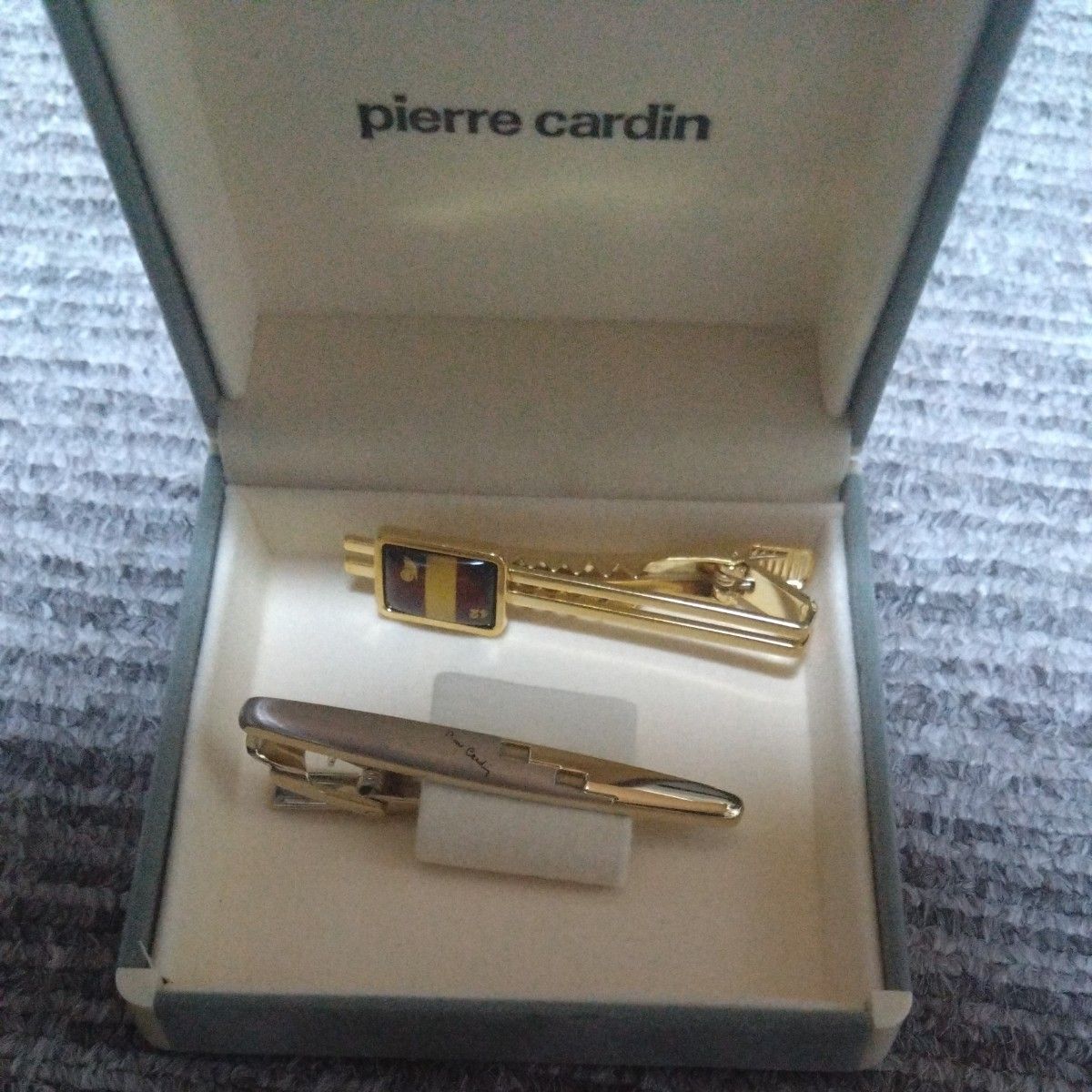 Pierre cardin皮埃尔卡丹领带别针2套金色银色