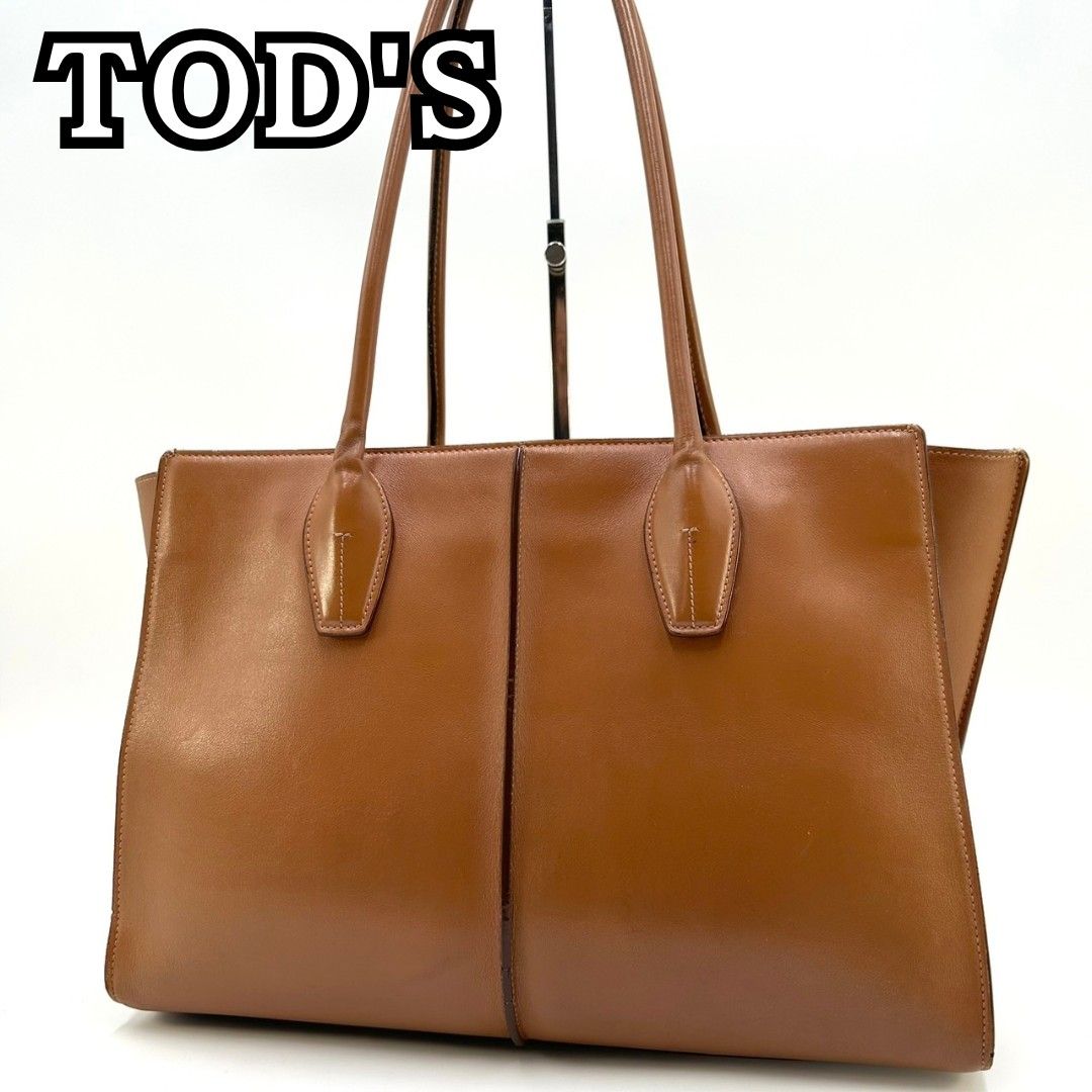 TOD'S トッズ ホリー 托特包 手提包 单肩 A4可收纳 皮革 驼色 斜挎包
