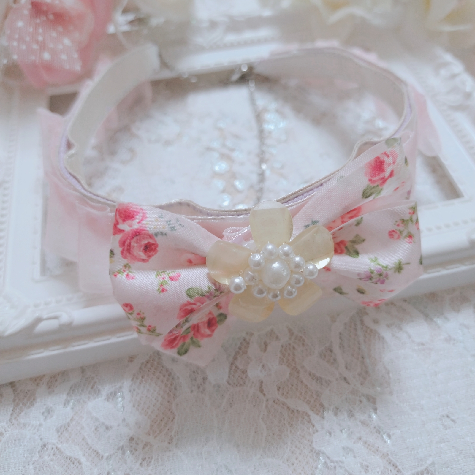 𝑅𝑜𝑠𝑒 𝐹𝑙𝑜𝑤𝑒𝑟 蕾丝 洛丽塔 甜系洛丽塔 偶像 蝴蝶结 玫瑰 花朵 公主风 颈链🩷🌸
