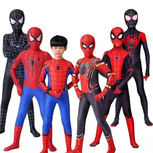 Boys' Children's Cosplay Costume Spider-Man Style Full Body Suit Battle Outfit Kids Halloween Cosplay Disguise Kids Spider Pattern Hero Gift Birthday Christmas