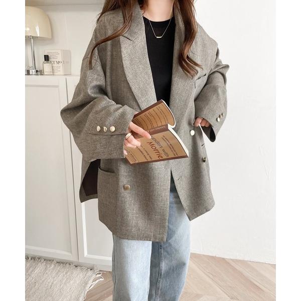 Jacket tailored jacket This is a good impression. Side slit over size double jacket (unisex) Women's men