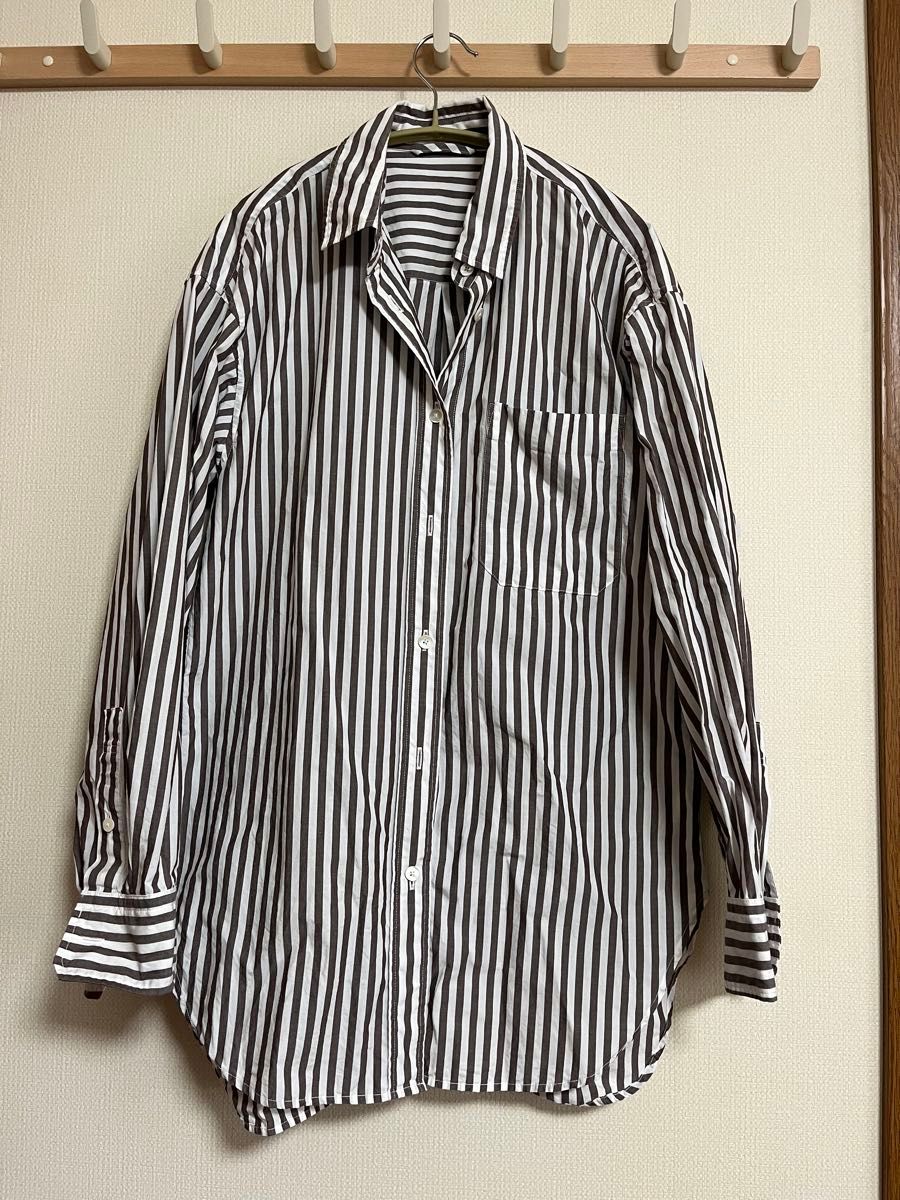 斯匹克&斯潘 棉质打字机衬衫 棕色 条纹衬衫