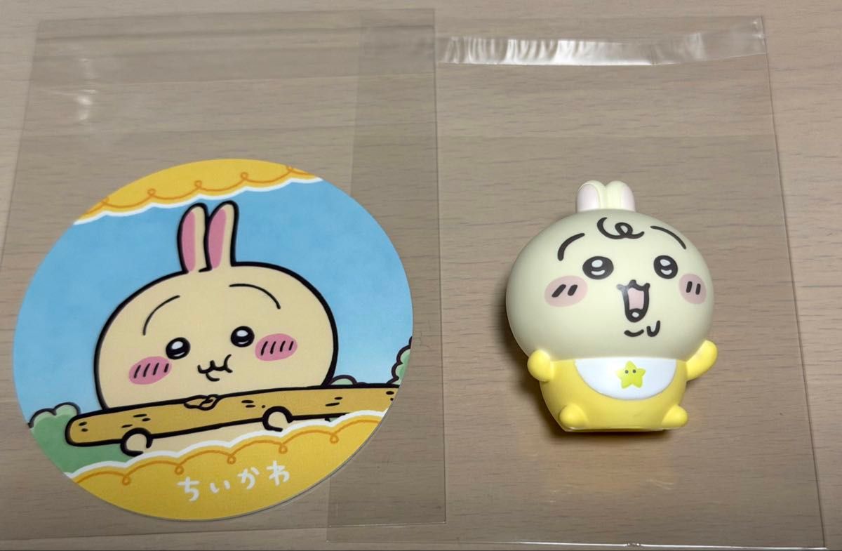 Chiikawa Baby Mini Sofubi Figure (Usagi) & Coaster Set