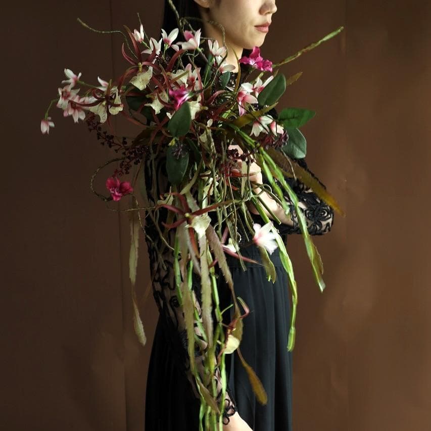 Wedding Bouquet Unique Orchid Bouquet Black Dress Pre-Wedding Artificial