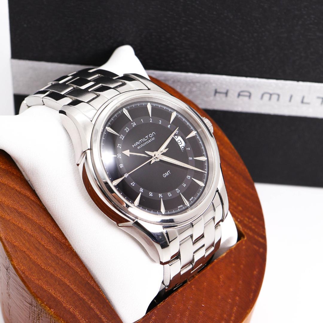 Working Excellent Condition HAMILTON Wristwatch Jazzmaster GMT Automatic 3864