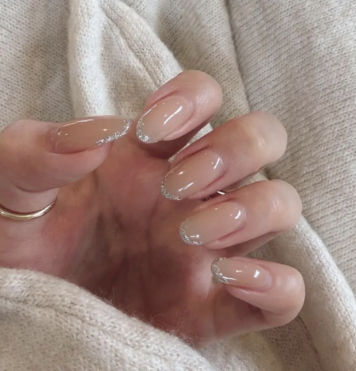 Nail Tips Silver French