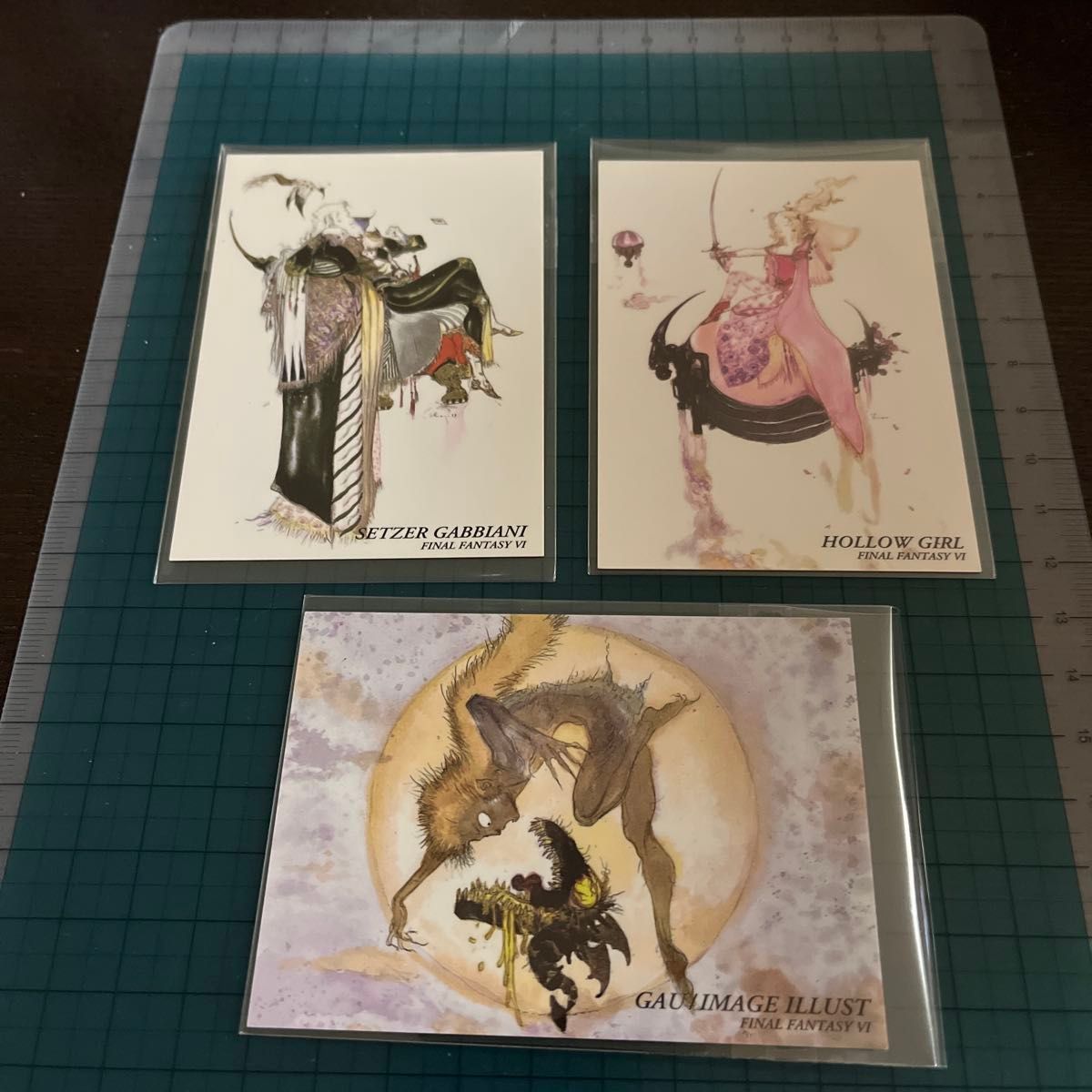 最终幻想艺术博物馆 最终幻想VI 天野喜孝 插画卡 3张套装