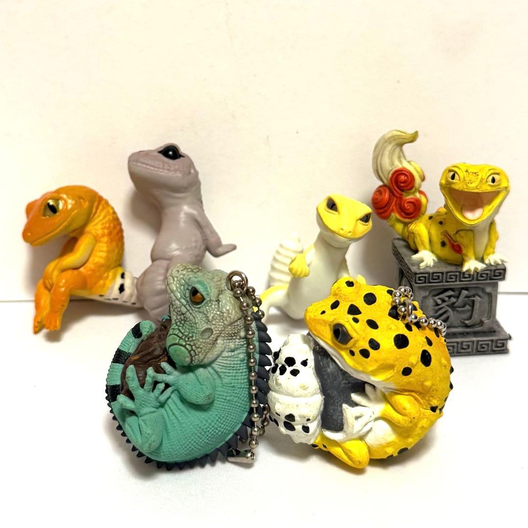 Leopard Gecko Iguana Figure Keychain 6-Piece Set