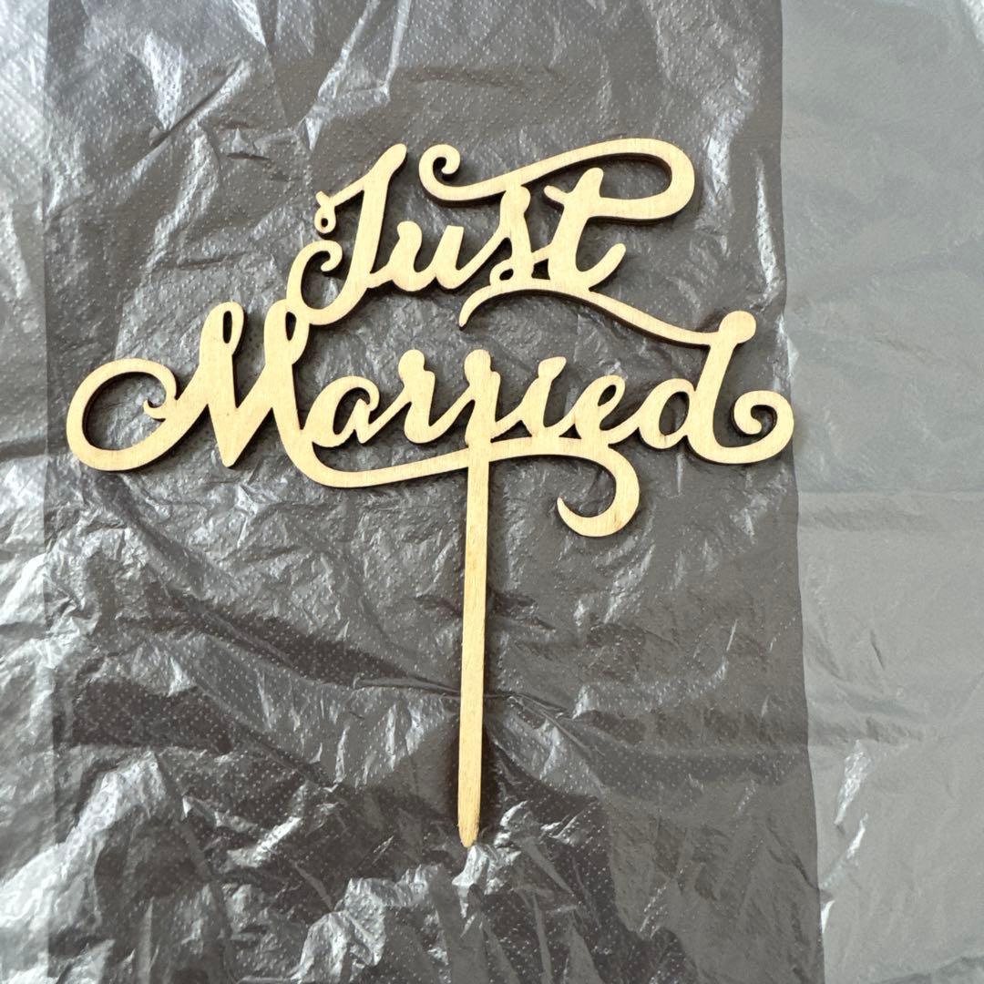 Just Married Cake Topper Wooden Wedding Cake