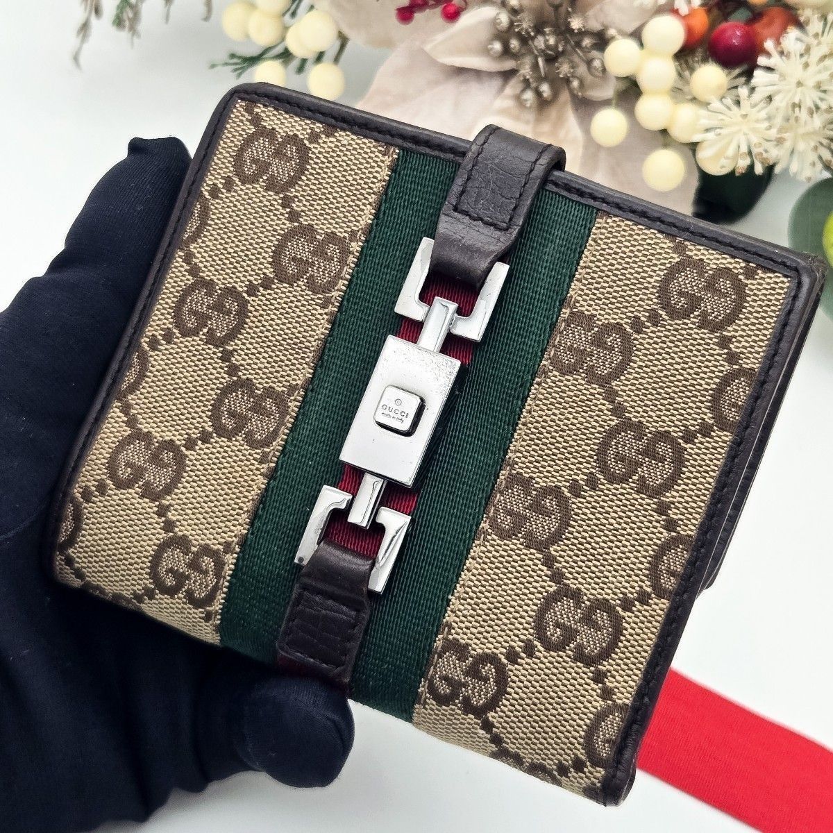 グッチ 財布 GGキャンバス シェリーライン ジャッキー　コンパクト A289 Gucci メンズ レディース