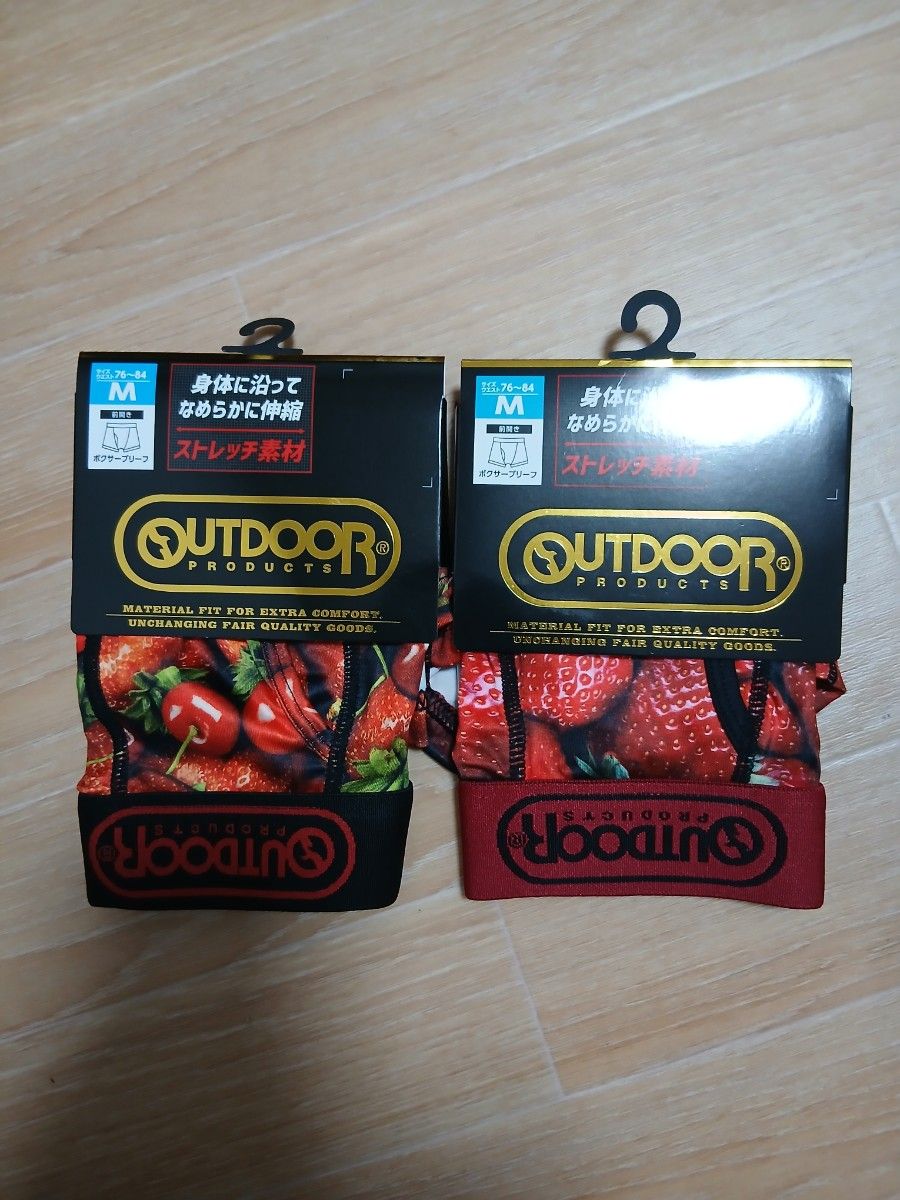 Outdoor男士平角内裤,水果图案【2件套装 M码 全新未使用