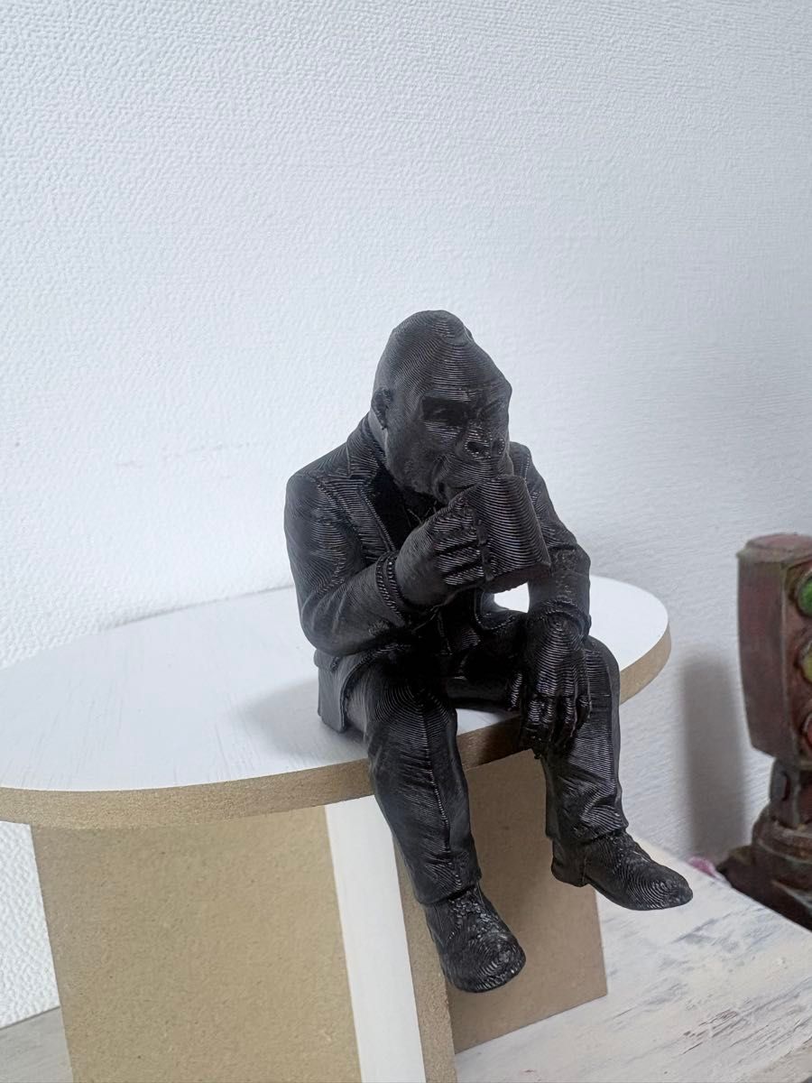 Cool Gorilla in a Suit Figure Ornament (Approx. 8 cm Tall) Interior Decor Dandy Masculine