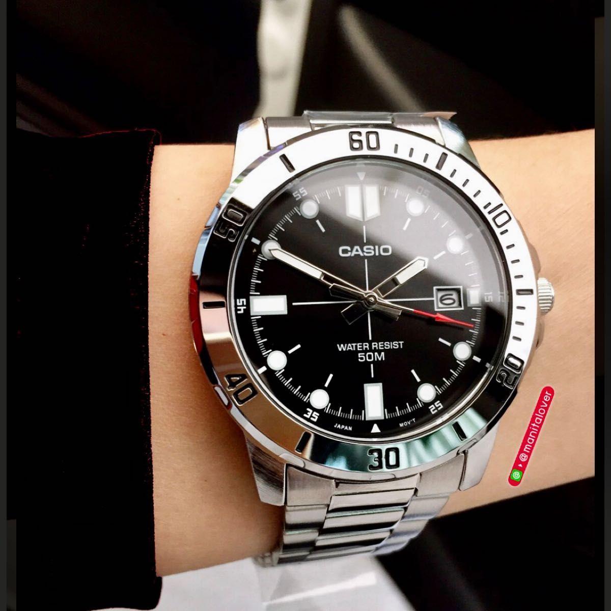 卡西欧模拟手表 海外反向进口 全新 大表盘 不锈钢款 CASIO 反向进口卡西欧