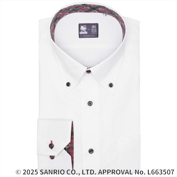 【タイムセール 10/19 AM10時まで】【40%OFF】【SALE】【HELLO KITTY×TOKYO SHIRTS】 ボタンダウン 長袖 形態安定 ワイシャツ