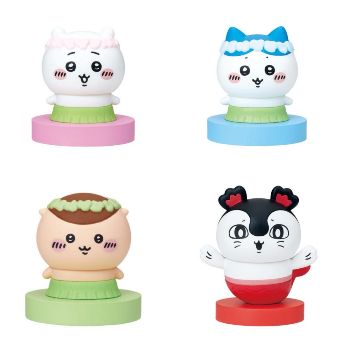 Chiikawa Mermaid Island Secret Fluffy Head Figure Set: Siren, Cream Manju, Hachiware - Complete
