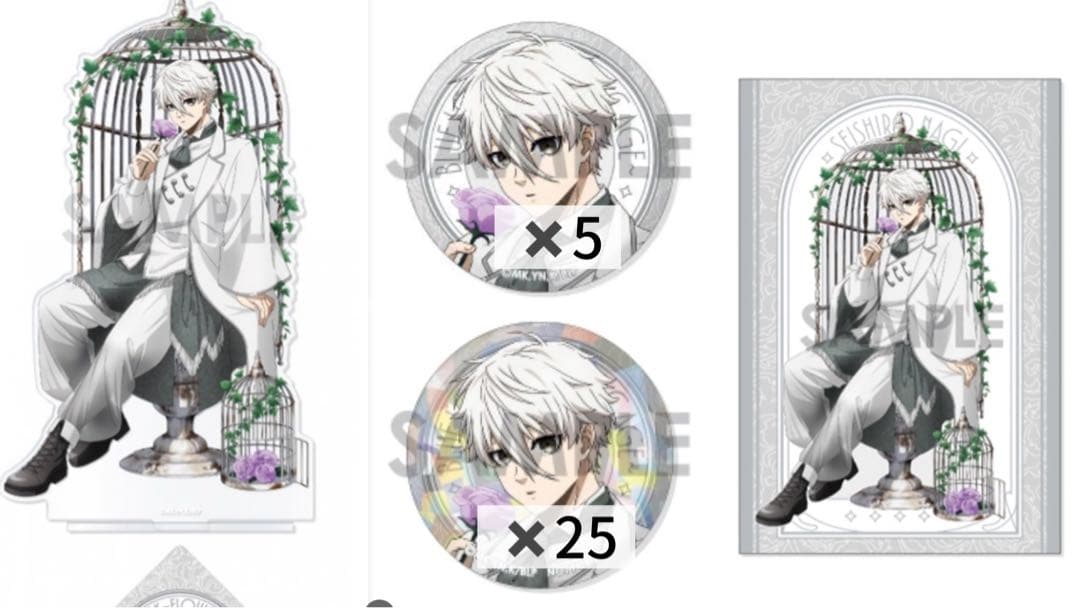 Blue Lock Flower Cage Acrylic Stand Can Badge Bonus Nagi Seishiro