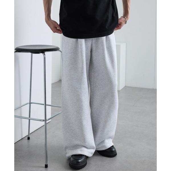 ワイドパンツ スウェットパンツ ジャージ ドロストワイドストレート タックスウェットパンツ メンズ レディース