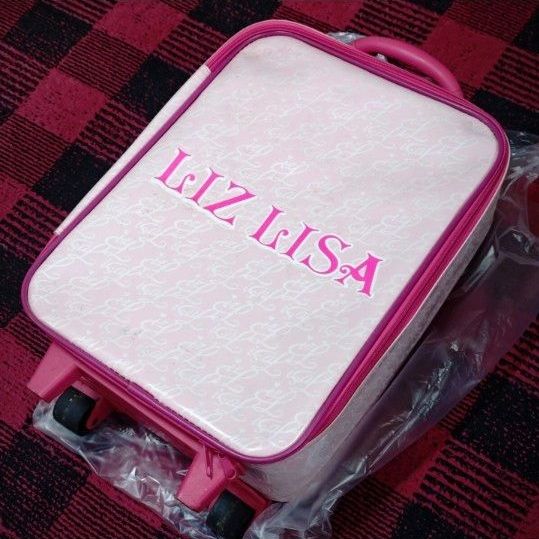 LIZLISA Carry Case Used Item Heisei Girl Pink Princess Style Travel Bag Rolling Luggage All-over Logo First Generation Rare
