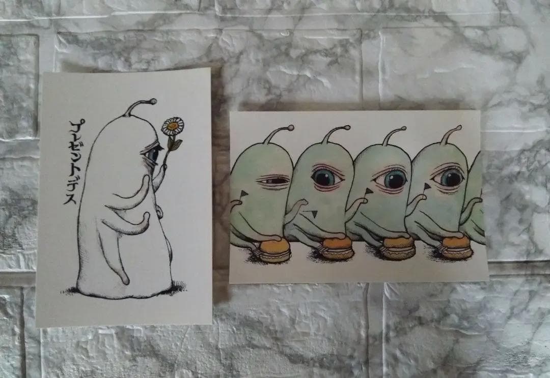 插画明信片 2张套装 独特角色