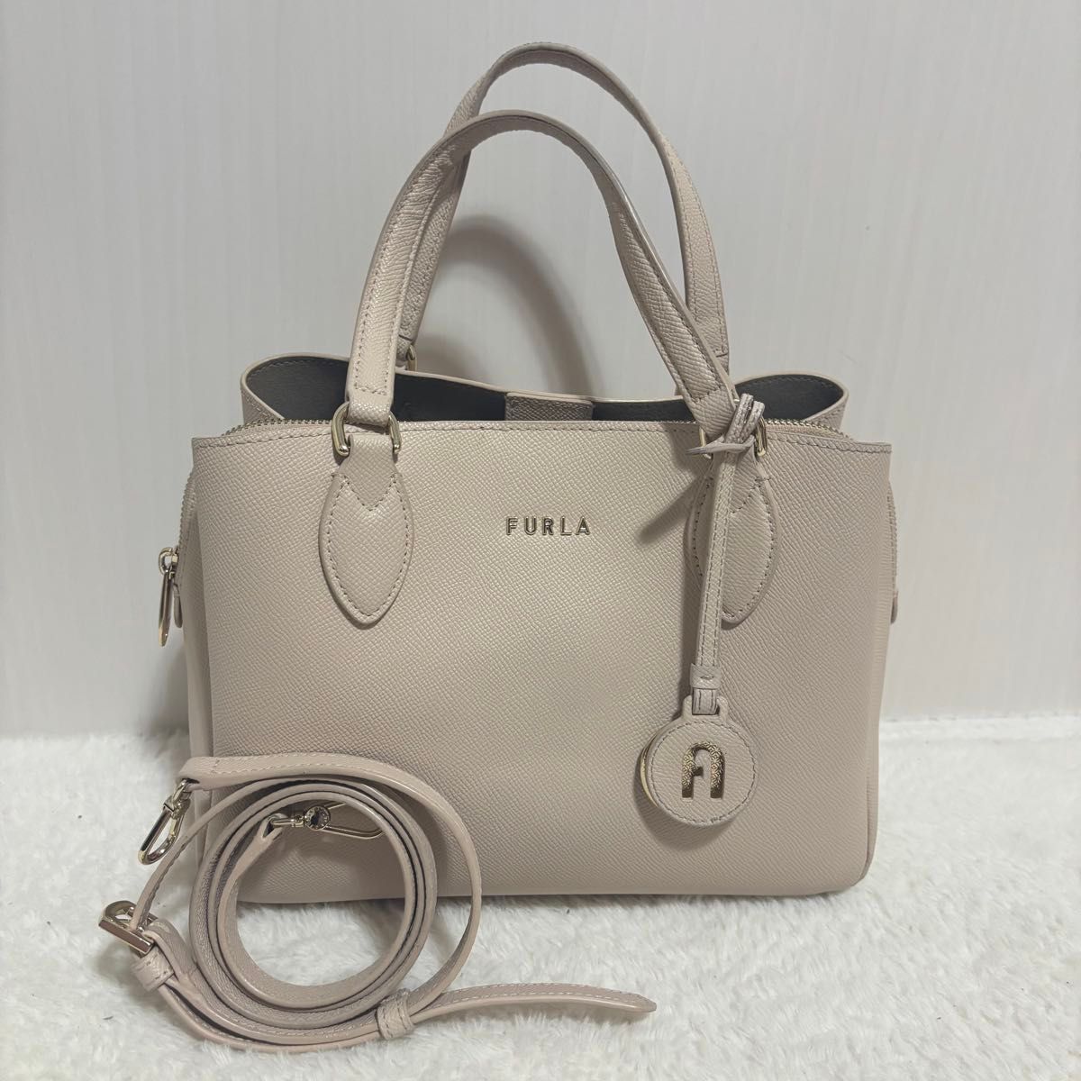 FURLA 弗拉 两用手提包 单肩包 灰褐色 皮革