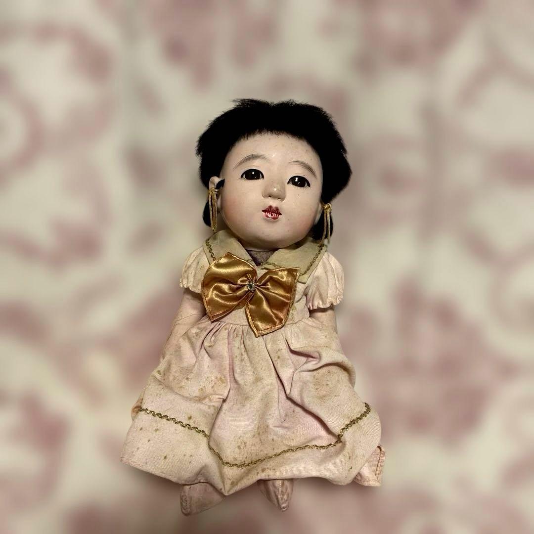 Ichimatsu Ningyo Baby Antique Kimono Doll Beautiful Face Early Showa Period Girl