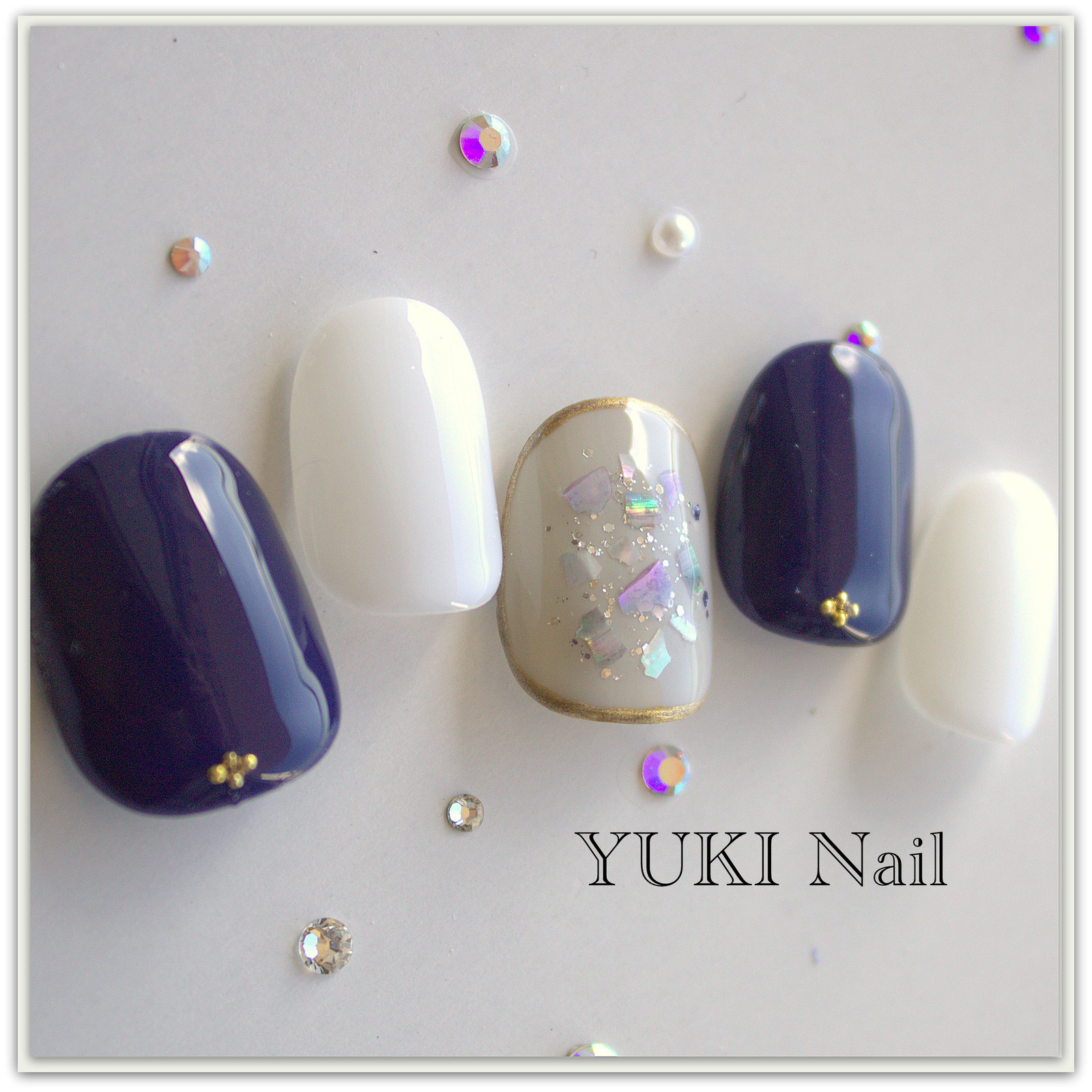 Autumn Shell Nail/Swarovski/Fingernail/Nail tip/Nail/Elegant/Flamboyant/Simple/Beautiful/Gel