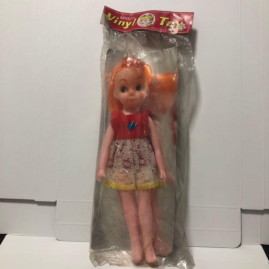 昭和レトロ ビニールトーイ 女の子 ソフビ S.K.H 日本製 新品未開封品