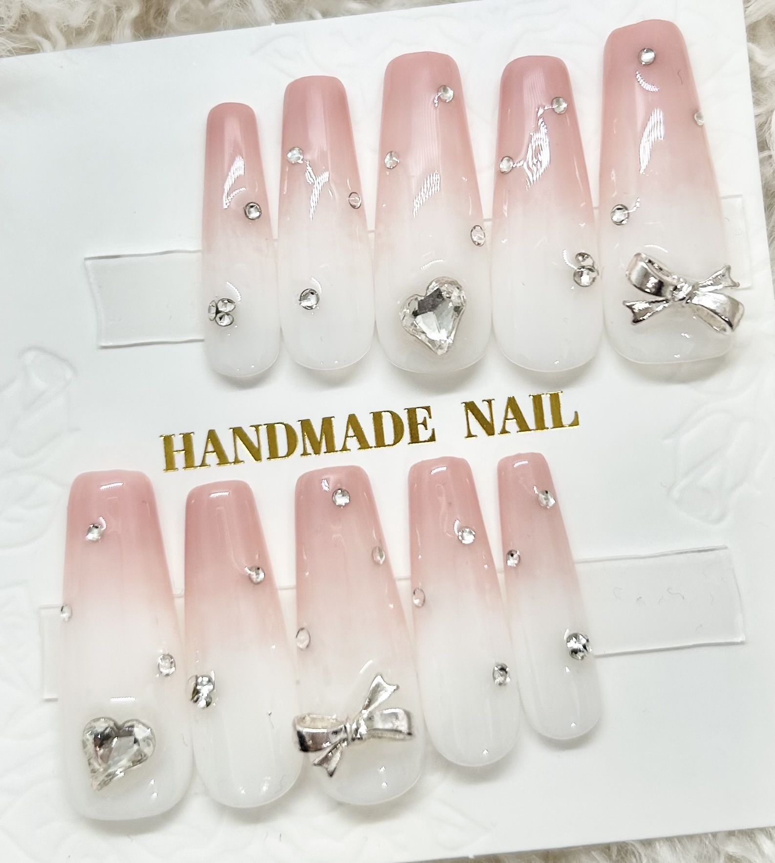 【【Actual Item】Ballerina Long Spring Nail Pink One-Hong Gradient Nail Tips