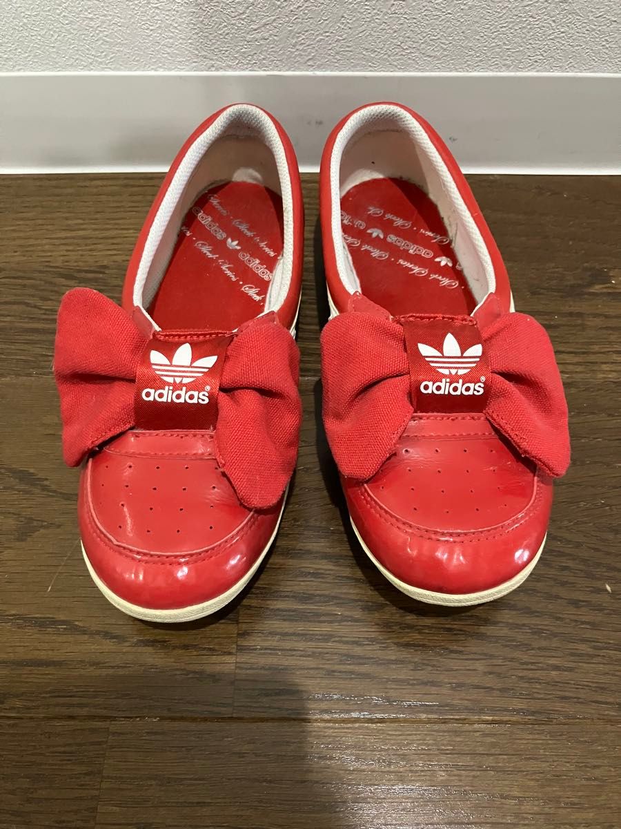 adidas 阿迪达斯 坡跟鞋 运动鞋 红色 丝带 红