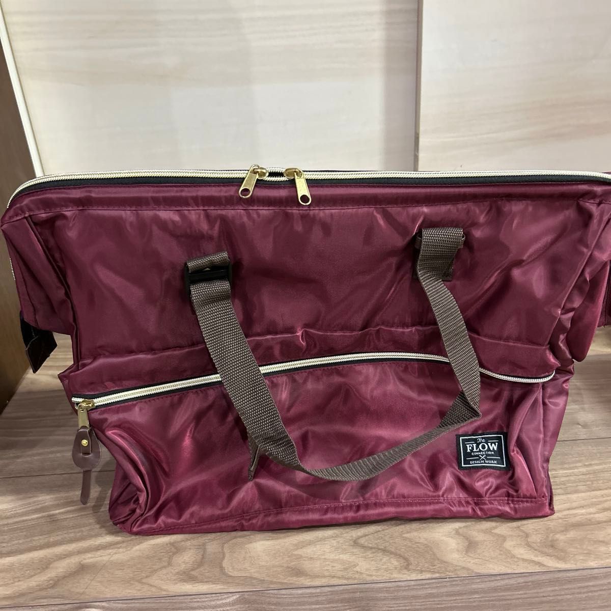 The FLOW CONNECTION DESIGN WORK Wine Red Backpack with Basket Convenience